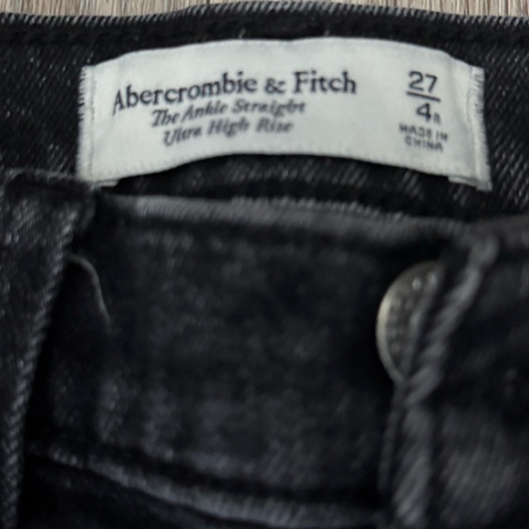 Abercrombie & Fitch Black Ankle Straight Leg Ultra Rose Sz 27 - Picture 4 of 4